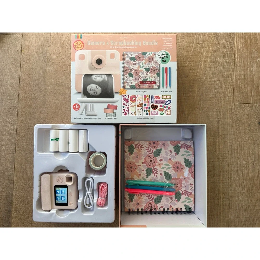 MVMT Camera x Scrapbooking Bundle All in‎ One Instant Print Digital Camera Pink